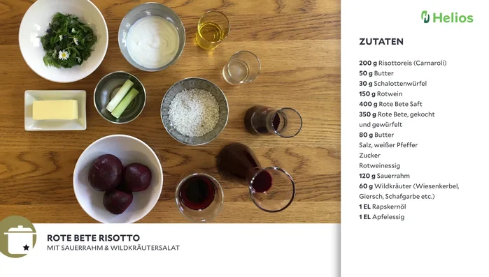 Den Risottoreis in Butter anschwitzen.
