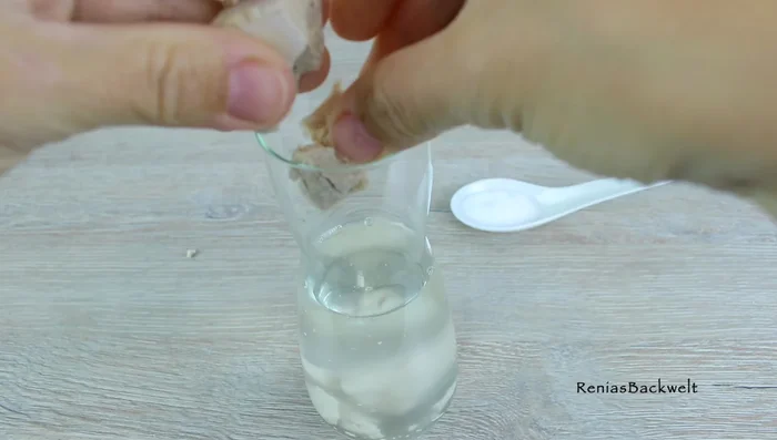 Hefe, Zucker in lauwarmes Wasser geben und verrühren, bis sich die Hefe aufgelöst hat. (27.689)