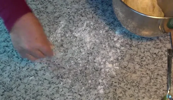 Teig zu einer Kugel formen, mit Mehl bestäuben, zugedeckt an einem warmen Ort ca. 30 Minuten oder länger gehen lassen. [255.17]