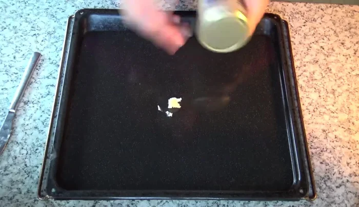 Backblech mit Fett ausstreichen oder Backpapier verwenden. Teig auf bemehlter Fläche ausrollen. [569.339]