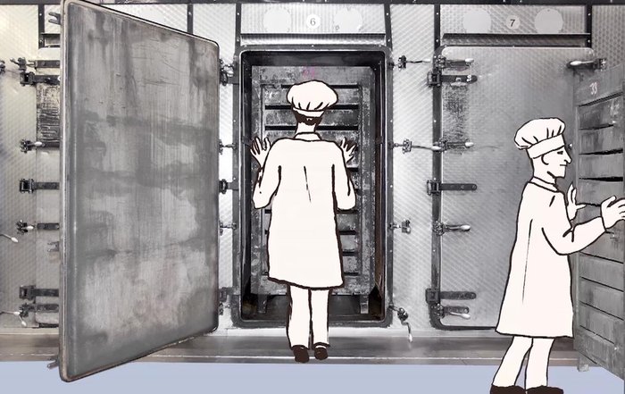 Den Teig in einen verschließbaren Behälter geben.