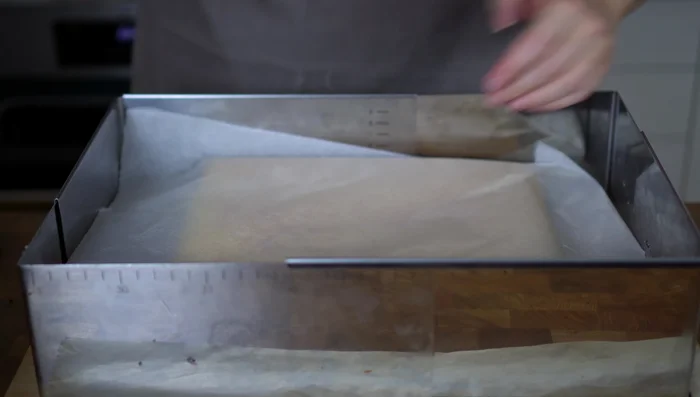 Mit Backpapier und einem schweren Gegenstand beschweren und über Nacht kühl stellen.