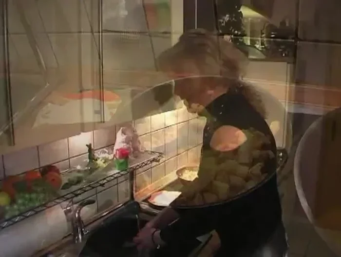 Ananas, Zwiebeln und Apfel in die Pfanne geben. (166.959, 191.2)