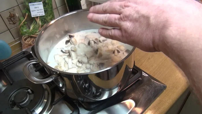 Champignons hinzufügen und weitere 10 Minuten köcheln lassen (255.25)