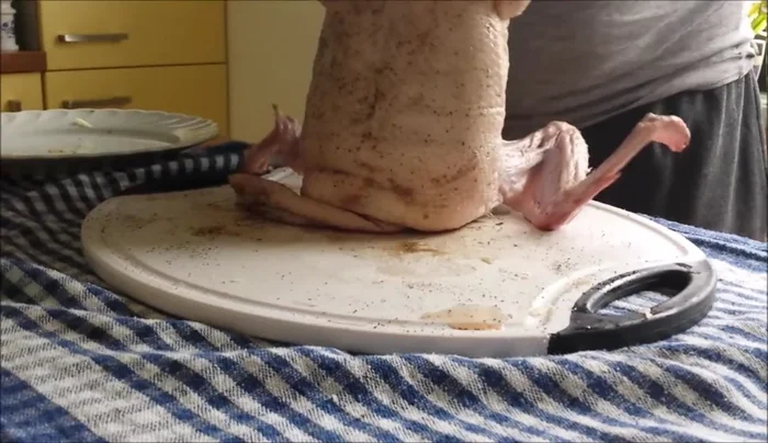 Die Ente mit der Füllung füllen.